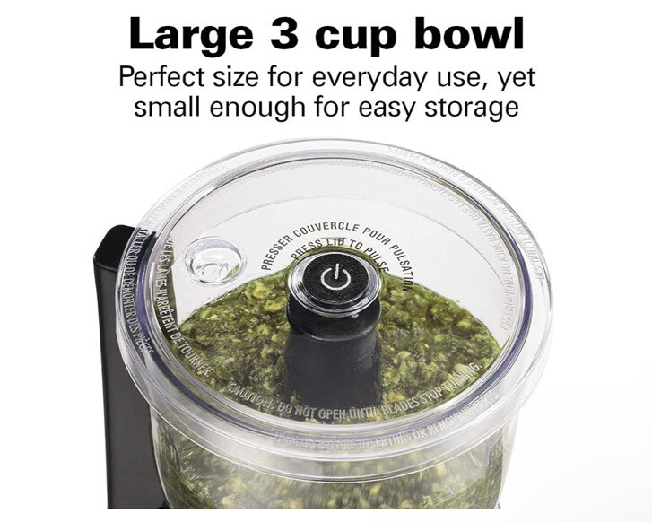 Hamilton 72850 Beach Stack & Press 3-Cup Chopper - Black