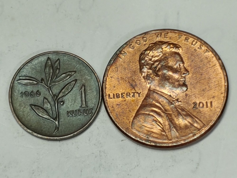 Turkey, 1966 1 Kurus Coin