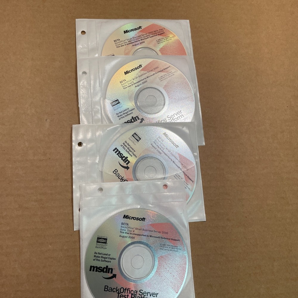 12 CD MSD Microsoft BackOffice Server Test Platform Server 2000 Small Business