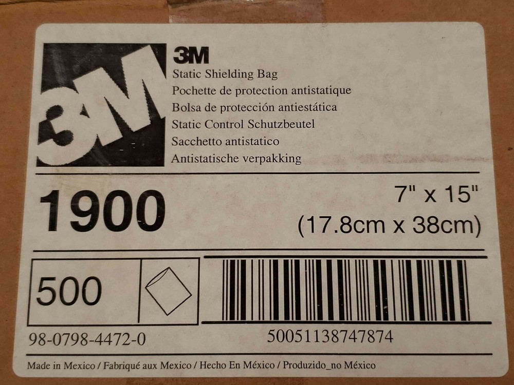 3M Static Shielding Bag #1900 7" x 5" ~200Ct.