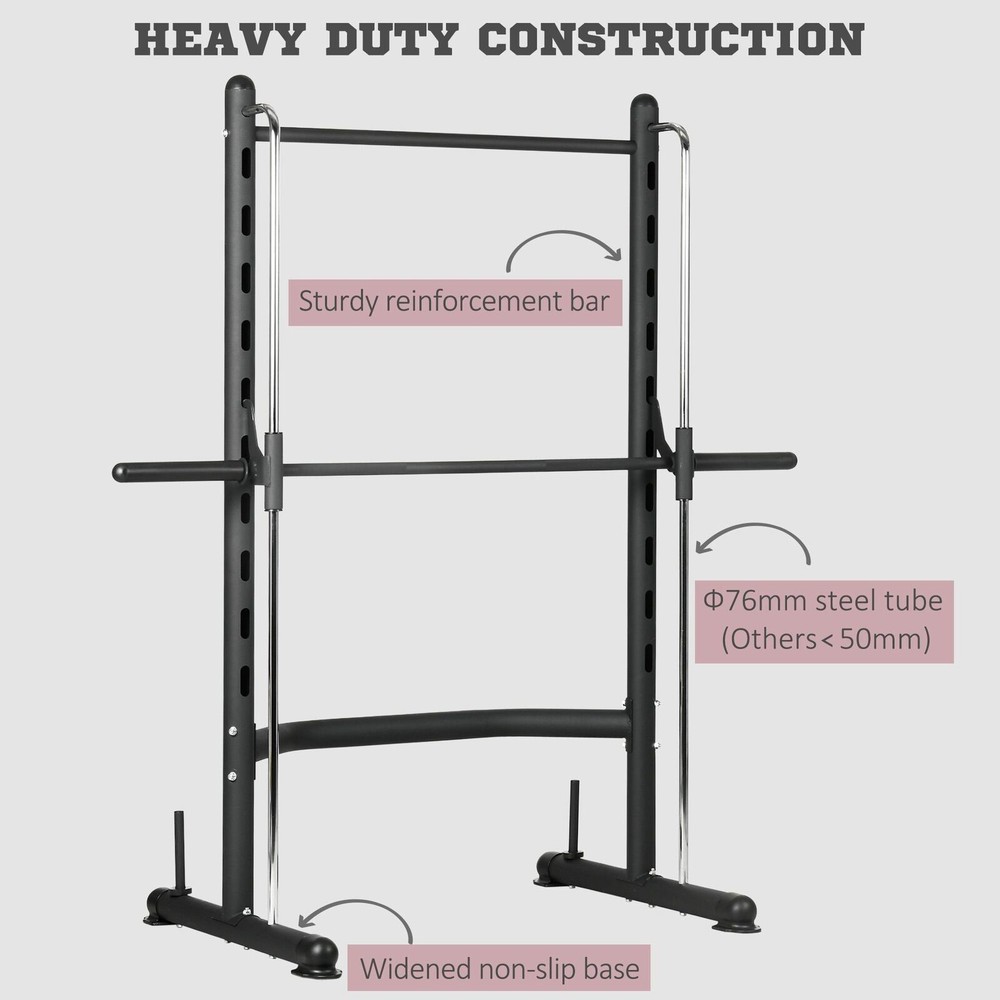 Adjustable Squat Rack with Pull Up Bar Barbell Bench Press Weight Lifting Rack