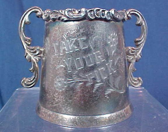 Antique Silver Plate Toothpick Two Handle Cup Take Your Pick Osborn Co Quadruple