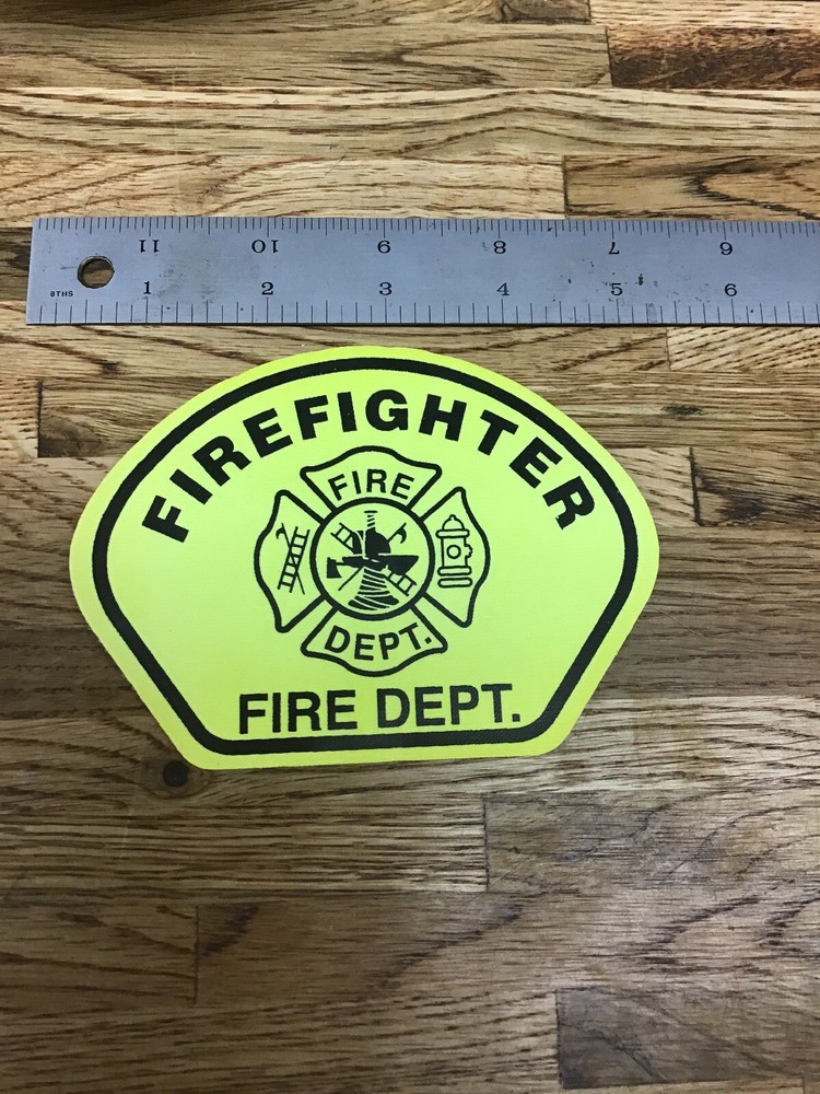Firefighter Fire Dept. Maltese Cross Lime Firefighter Helmet Shield Decal B-7