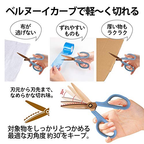 Plus Fit Cut Curve Scissors Blue 35-722