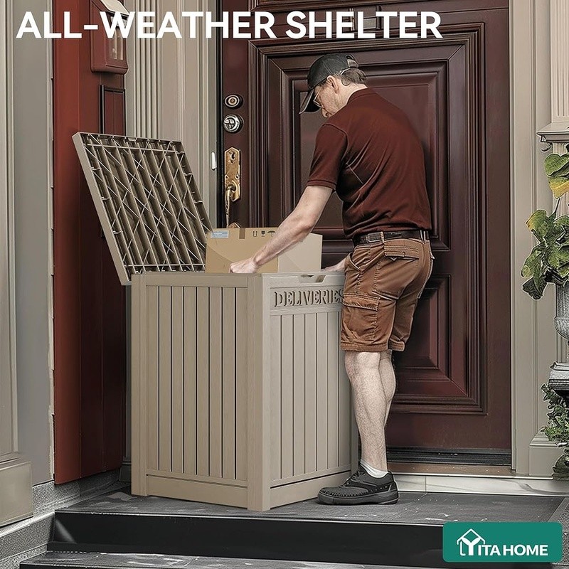 Lockable Outdoor Parcel Delivery Box Durable Weatherproof Resin Storage Solution