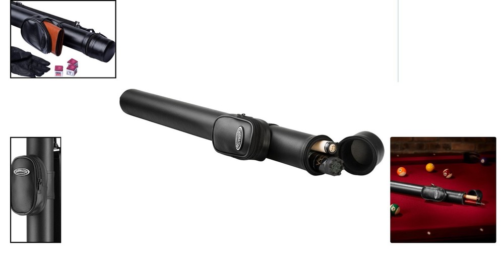 Compact Q-Vault Supreme Pool Cue Case - Storage for 1 Complete Billiards Cue