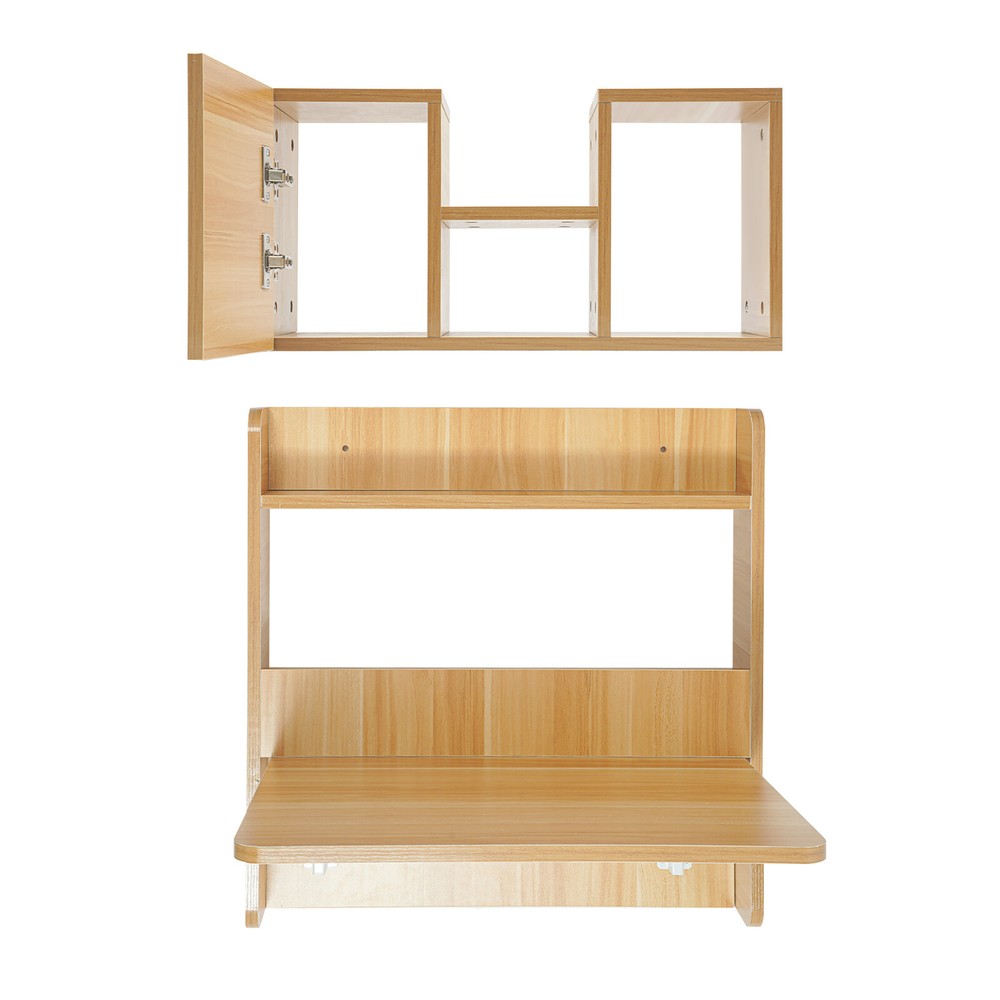 Wall Mounted Bookshelf Folding Space Saving Wall Mounted Table Laptop Desk