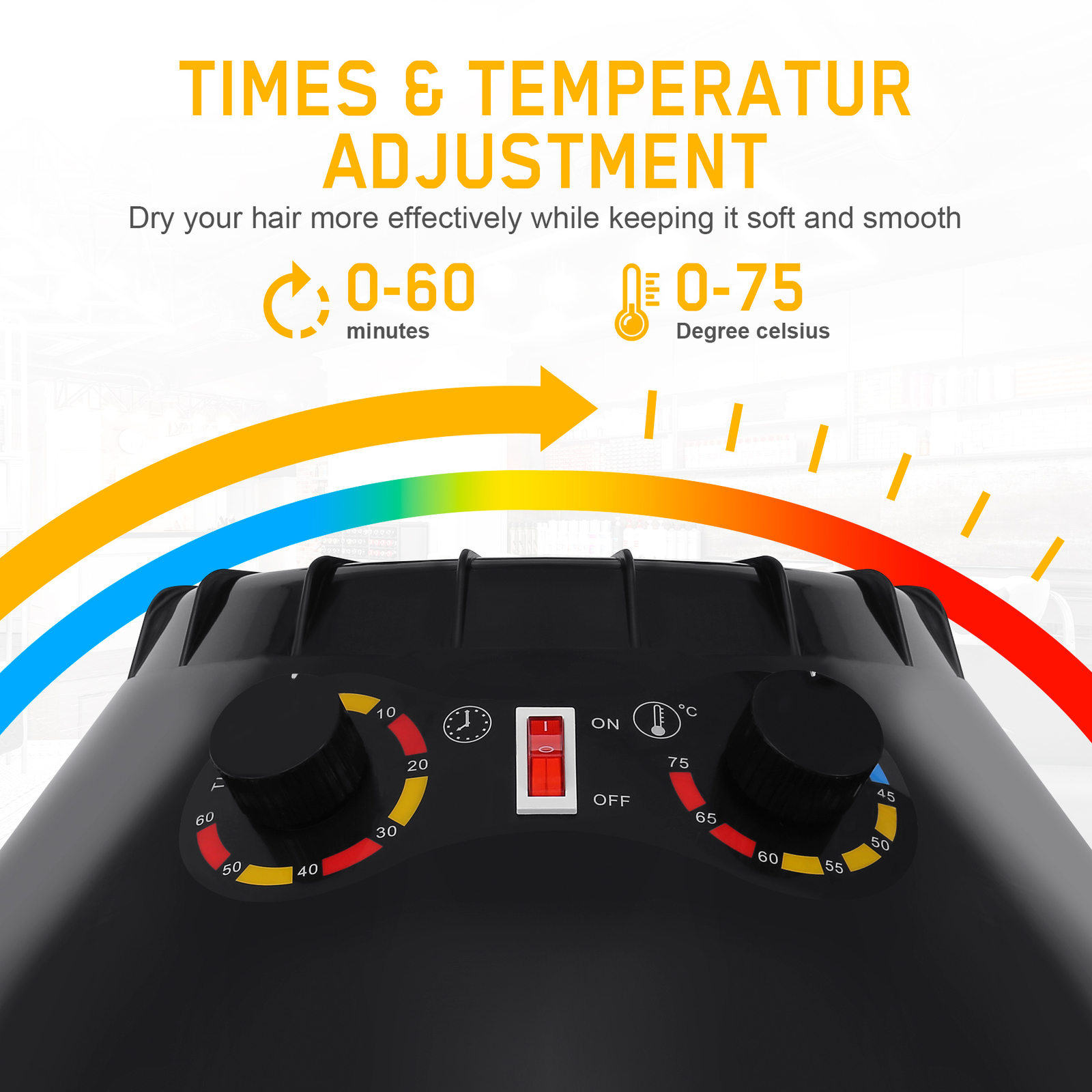 900W Wall Mount Hair Bonnet Hood Dryer Home Salon Perming Heat Hairdressing