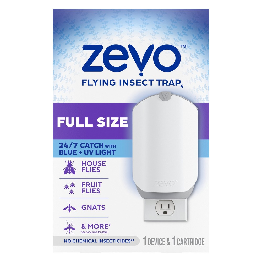 Zevo Flying Insect Indoor Fly Trap Full Size: Easy, Mess-Free Solution