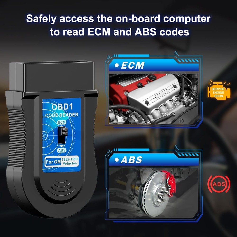 OBD1 Code Reader, Compatible with GM 1982-1995 Vehicles, Easy to Read ECM and AB