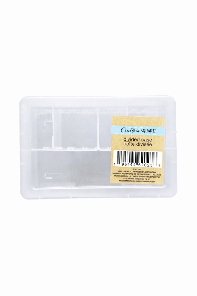 Crafter's Square Divided Case Clear Plastic Bead Storage Organizer