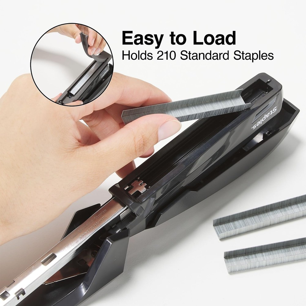 Black Office Staples One Touch Stapler 20 Sheets Capacity With Viewing Window