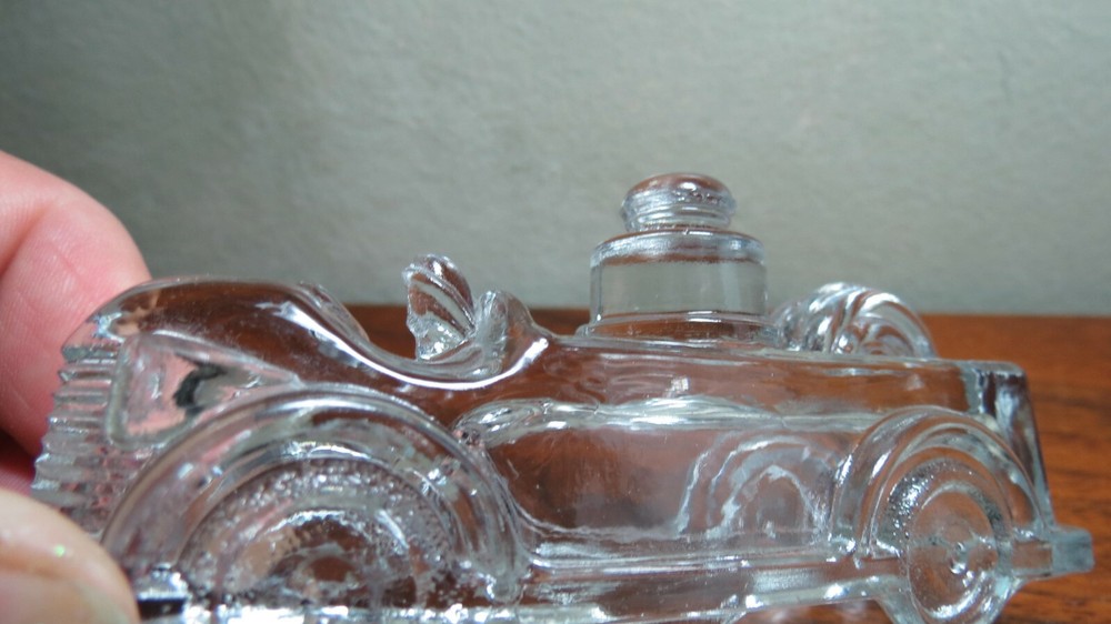 Vintage Pumper Fire Engine Glass Candy Container