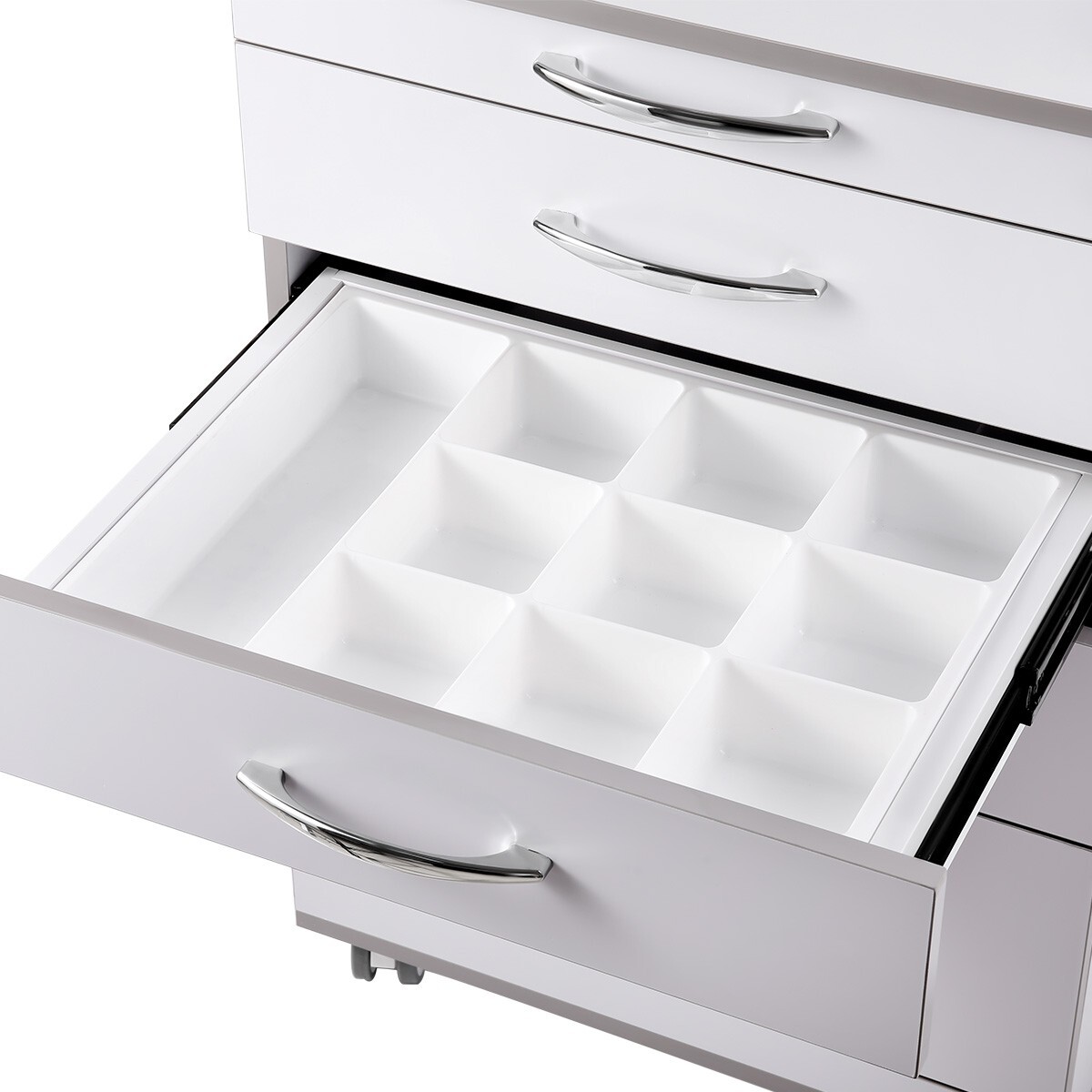 Medical Dental Trolley Carts Mobile Cart Instrument With 4 Drawers 360° wheels