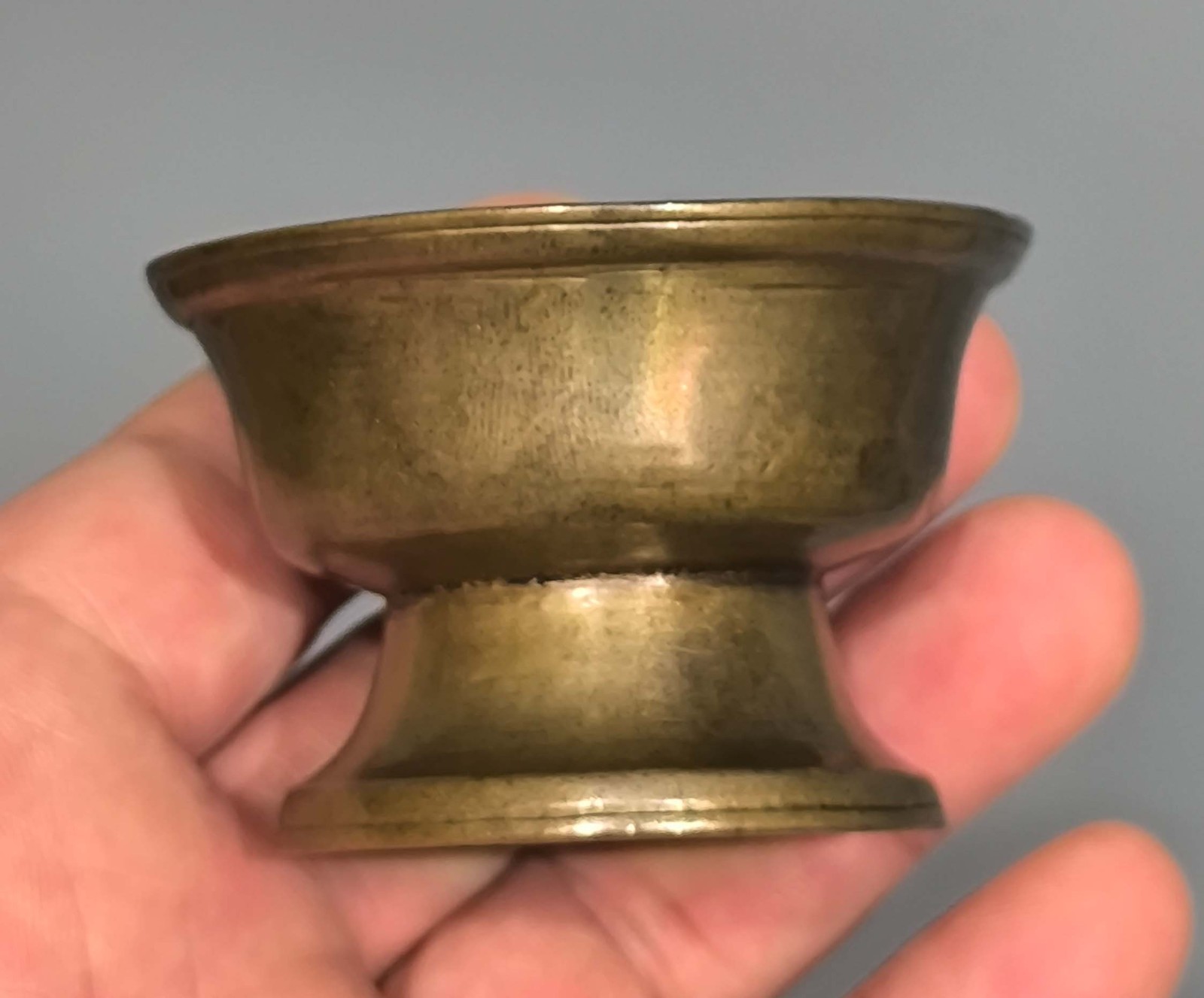 Real Tibet 18th Century Old Antique Buddhist Alloy Copper Oil Ghee Butter Lamp