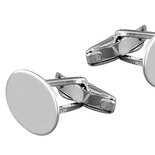 Solid Sterling Silver Oval Cut Cufflink Set Men's 925 Hallmarked British Made