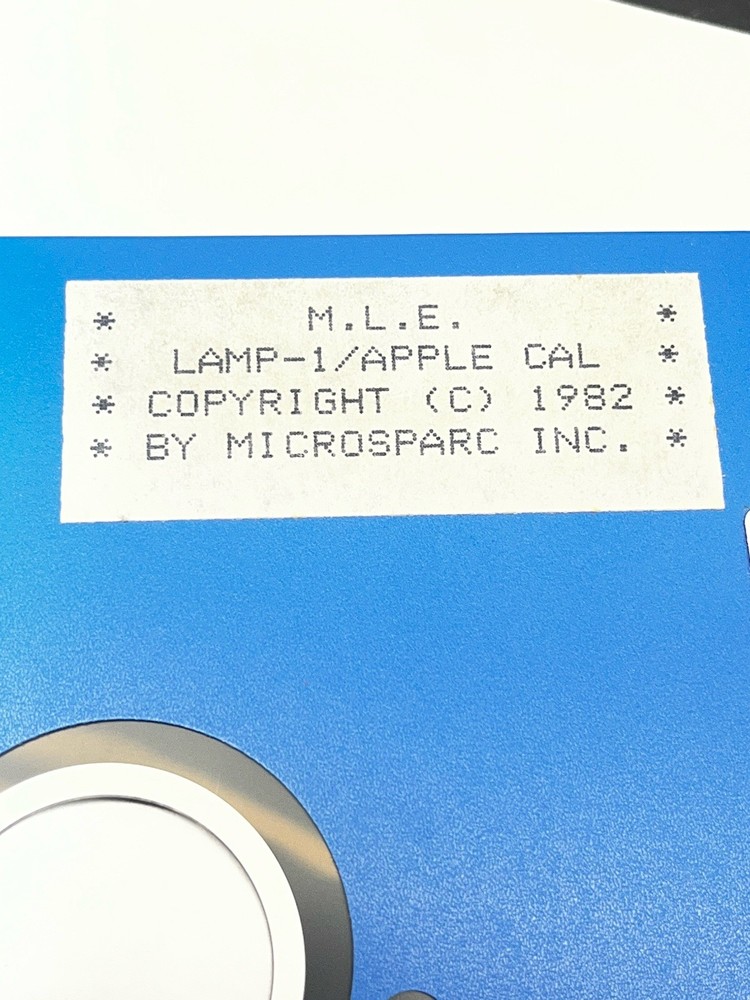 Vintage MicroSparc Nibble 1982 Programs Floppy Disk M.L.E. Lamp-1 Apple Cal