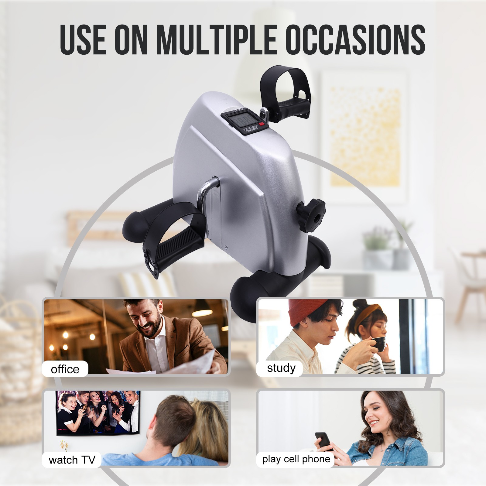 Portable Mini Cycle Bike Foot Pedal Exercise Machine Arm Leg Recovery Peddle US