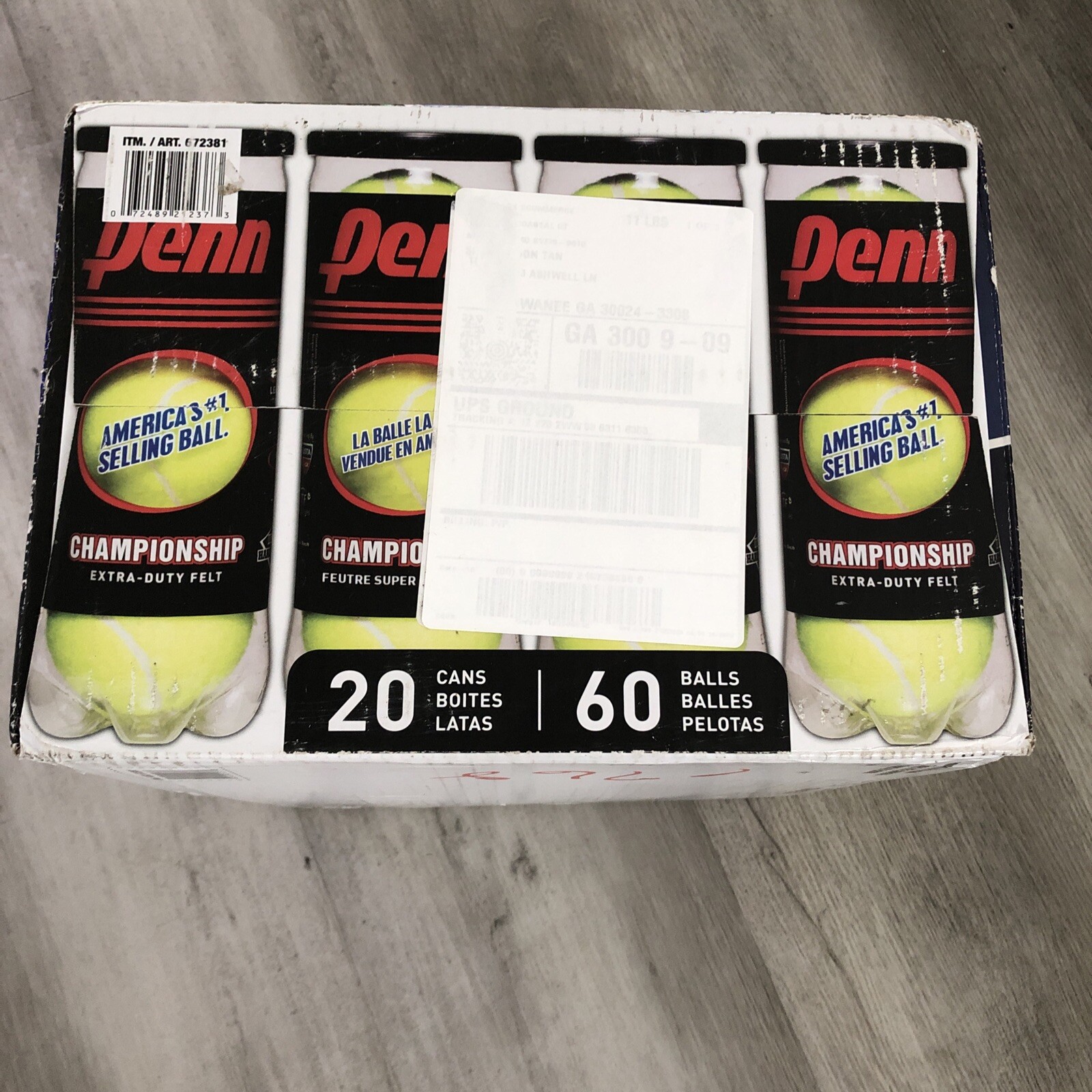 Penn 672381 Championship Extra Duty Tennis Balls - 60 Count