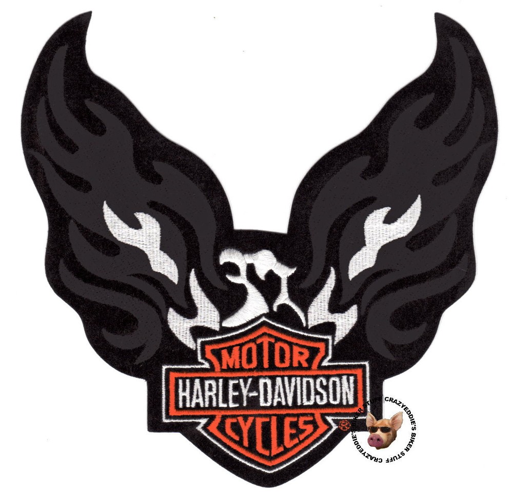 HARLEY DAVIDSON FLAMING PHOENIX PATCH  ** RETIRED DESIGN ** JACKET PATCH 8 INCH
