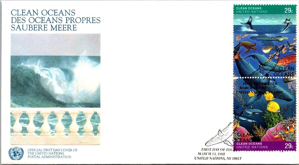 FDC UN 1992 - NY 10017 Cleans Oceans - A00677