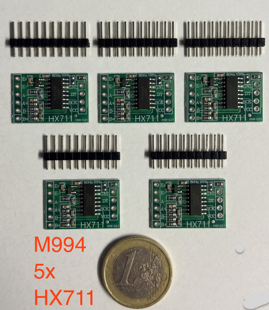 5x HX711 AD Module 24Bit Load Cell Weight Sensor Amplifier 10 Pin Header