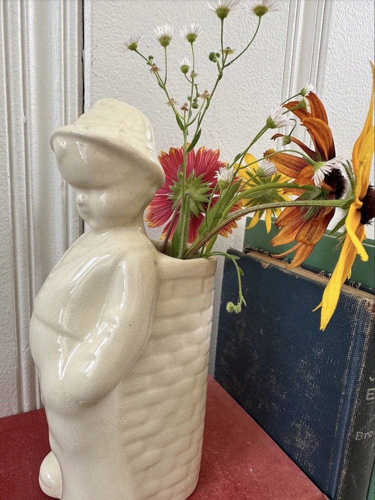 Vintage Ceramic Dutch Boy Planter