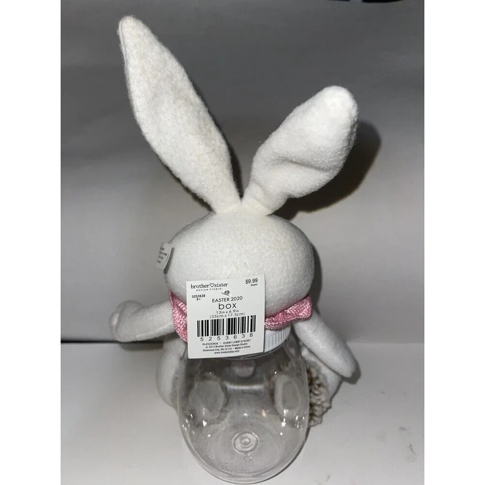 Bunny Candy Holder Pink New Missing a bottom Easter