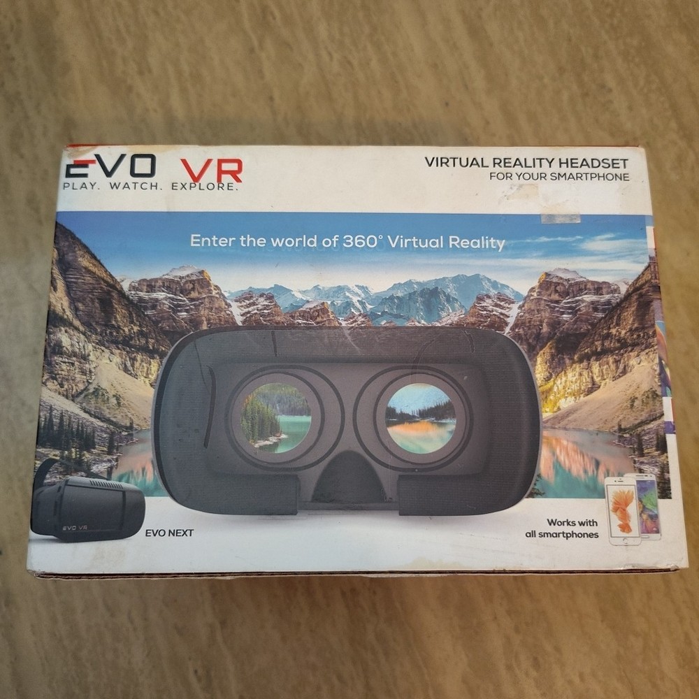 EVO VR - Virtual Reality Headset for All Smartphones - IOS & Android - Blk