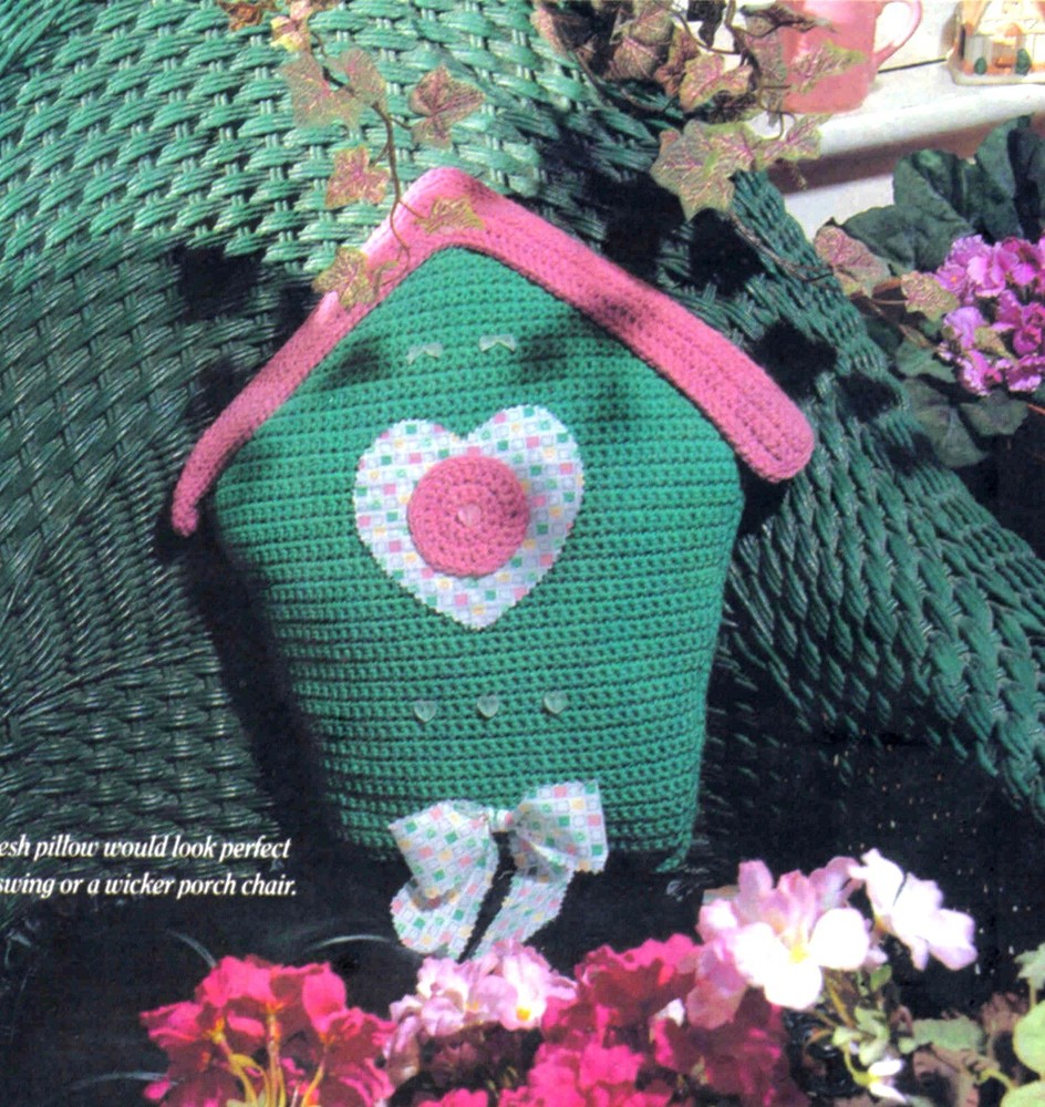 SPRINGTIME Birdhouse Pillow/Decor/Crochet Pattern INSTRUCTIONS ONLY