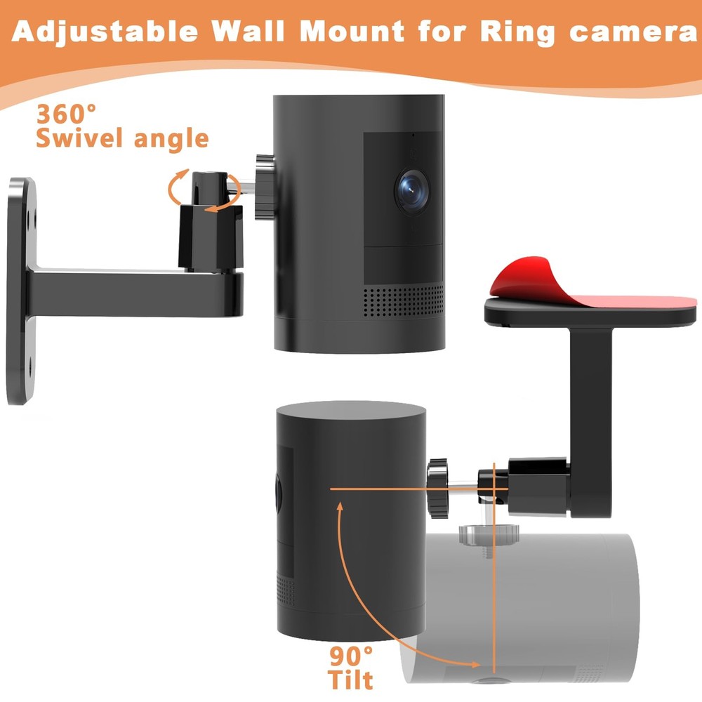 2Pack Camera Wall Mount,Compatible with Outdoor Ring Mount 2P, Black