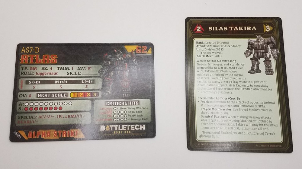 Battletech Gothic - Atlas *Mech / Cards / Customization Options*
