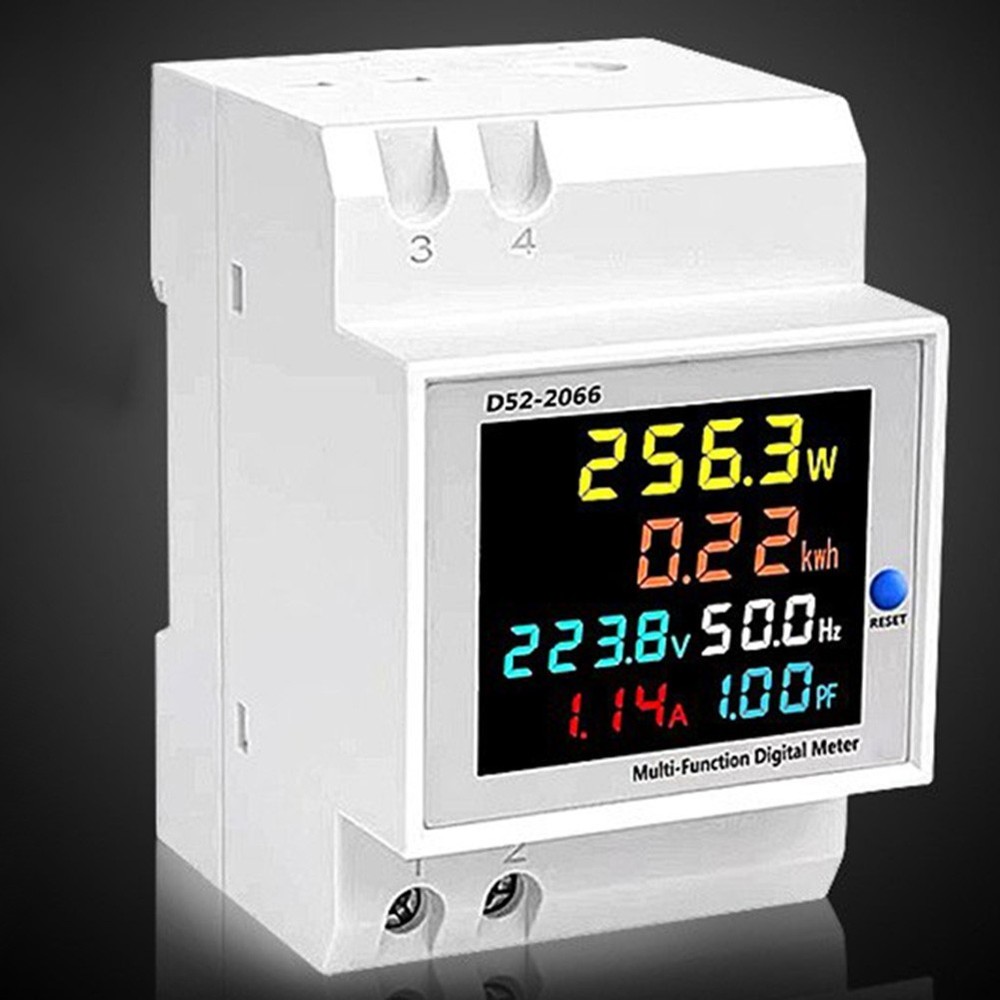 High Precision 100A DIN Rail AC Power Meter With Integrated Current Transformer