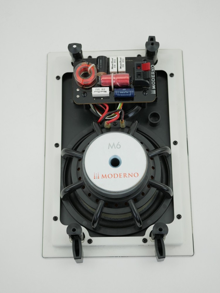 Moderno IN-Wall/Ceiling Speaker 6.5" Rectangular White Single Stereo M6