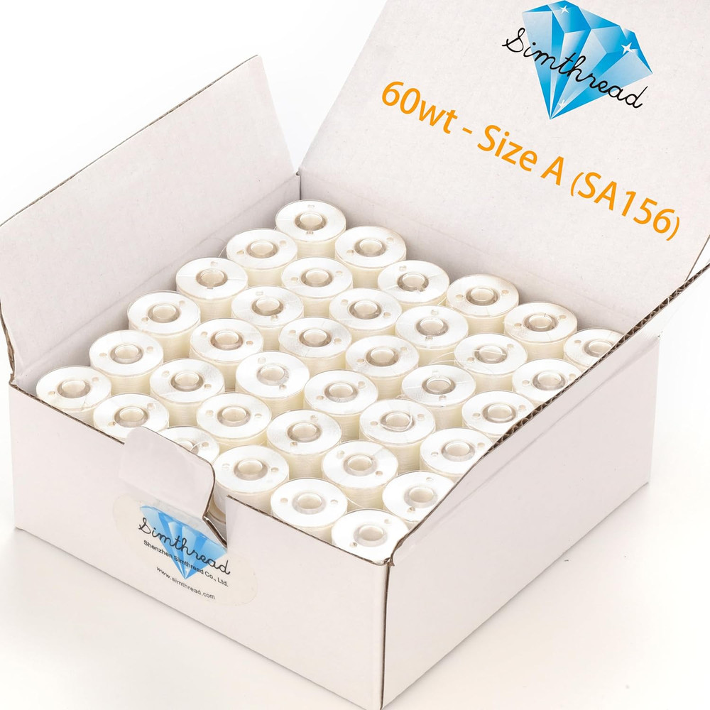 144Pcs Embroidery Pre-Wound Bobbins Thread, Class 15 Type a Size SA156, Polyeste