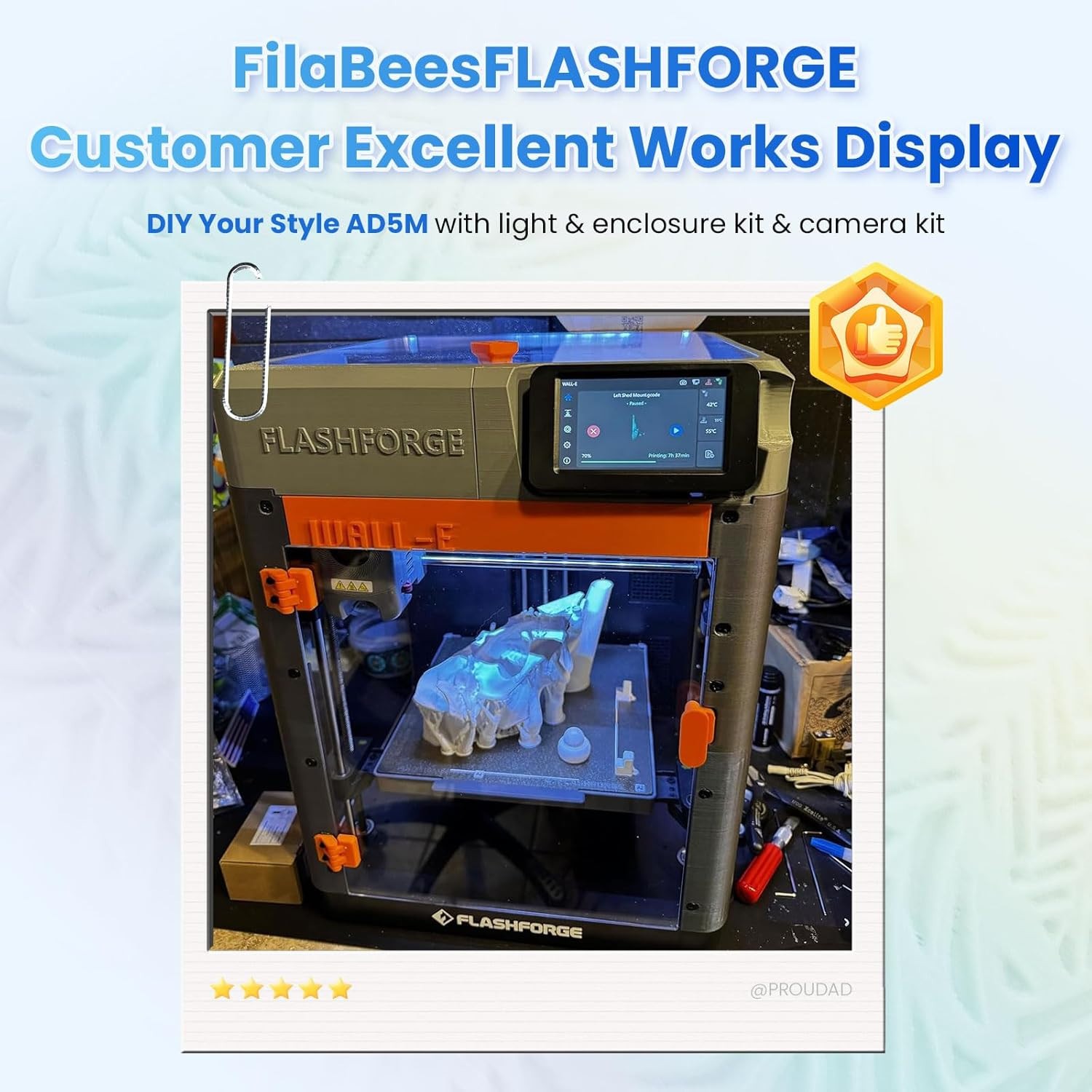 FLASHFORGE LED Strip Kit 24V LED Light Board 3D Printer Acessary for AD5X/5M/5MP