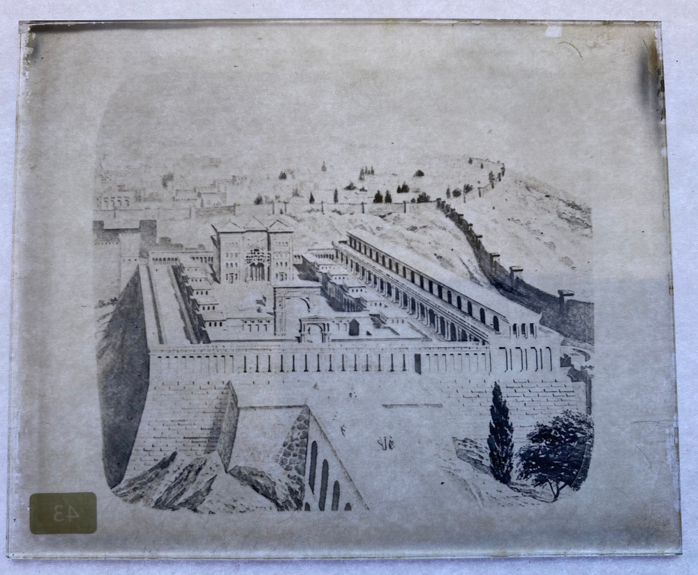 MAGIC LANTERN SLIDE ANCIENT VILLA 1880'S