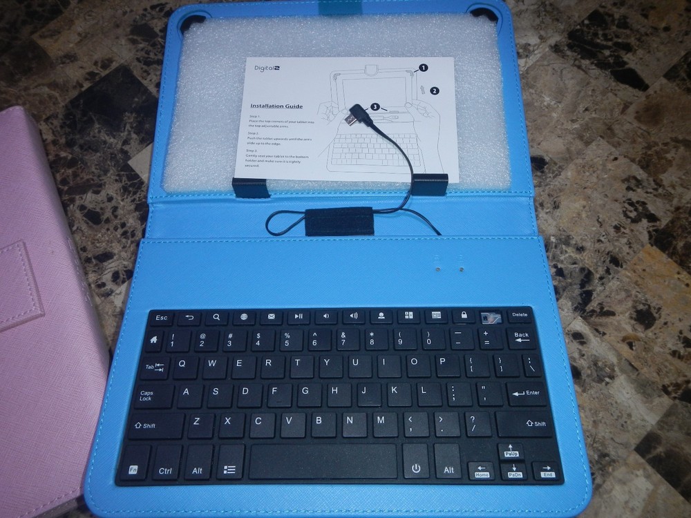 Digital2 9" Micro USB Keyboard case for Android tablets w/keyboard, adjustable u