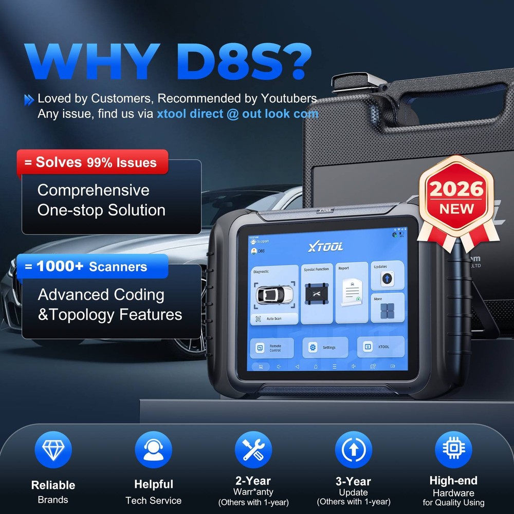 XTOOL D8S Bidirectional OBD2 Scanner Topology Map Diagnostic Tool Key Programmer