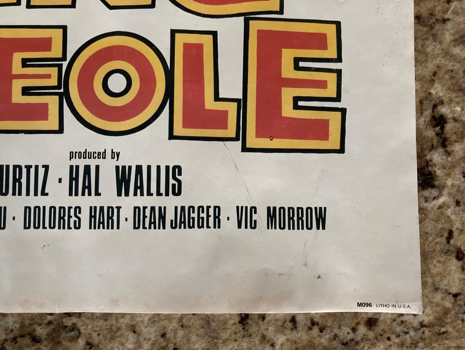 1986 ELVIS PRESLEY KING CREOLE LITHO POSTER 28'' X 20''