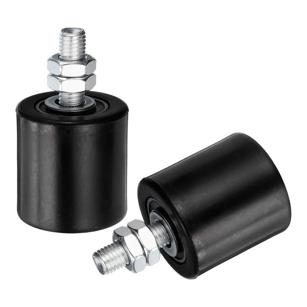 2Pcs Slide Gate Guide Roller 2" Nylon Sliding Gate Support Assembly Black