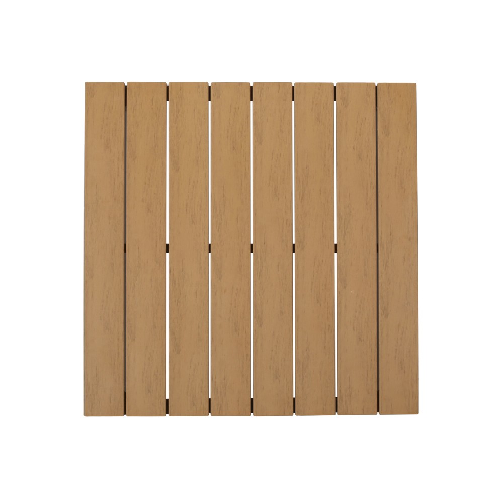 Outdoor Lounge Set: Modern Corner Chair & Acacia Wood Coffee Table w/ Cushions