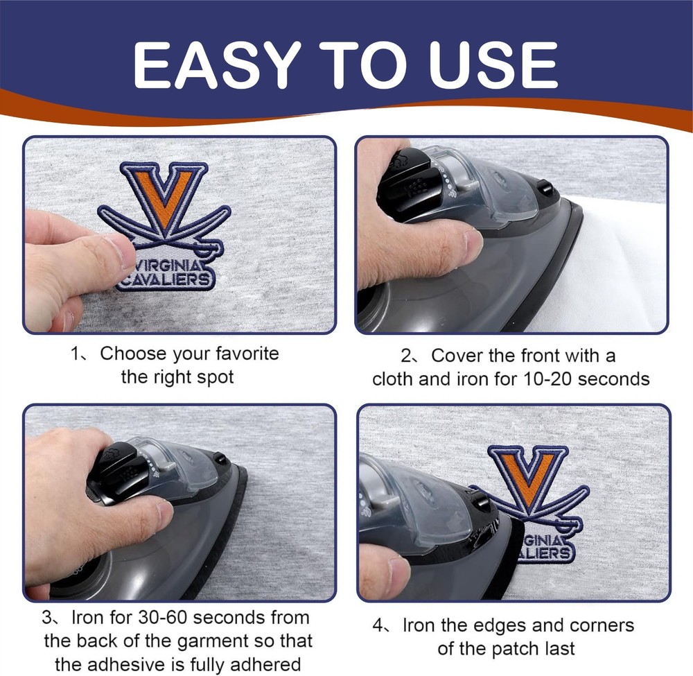 Virginia Cavaliers NCAA Team Logo Iron On Patch - Sew Patch - Embroidered Patch