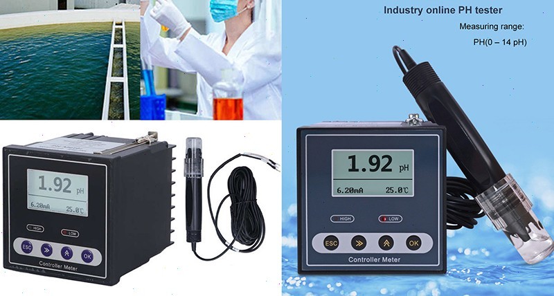 Online PH Controller Meter with Range 0–14pH Accuracy ±0.02pH Resolution 0.01pH