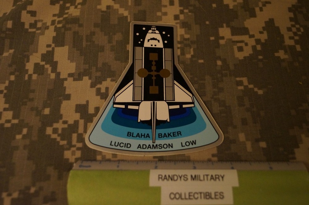 NASA STS-43 Mission Decal US Space Program Blaha, Baker, Lucid, Adamson, Low