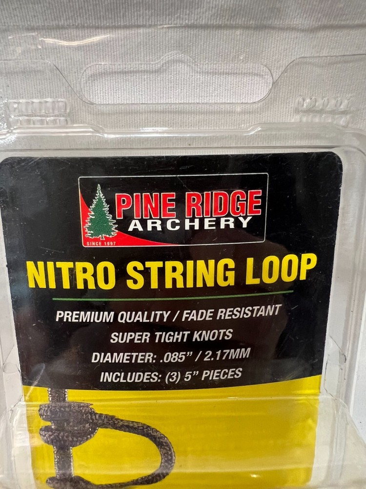 PINE RIDGE ARCHERY NITRO STRING LOOP - .085" INCLUDES (3) 5" PIECES - NIP