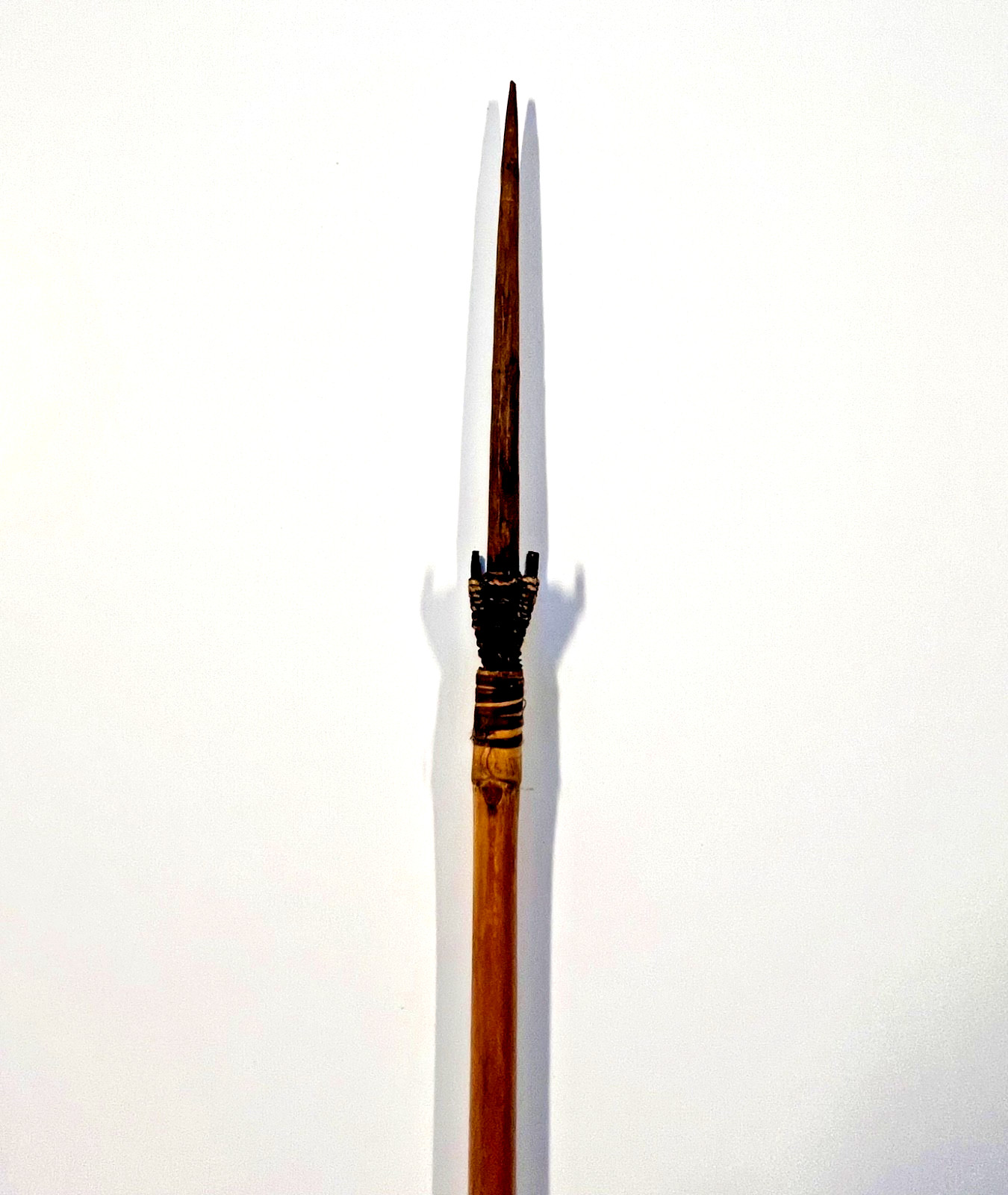 Original Native American Indian Arrow; Wood Tip; Feathers; Sinew; #B2