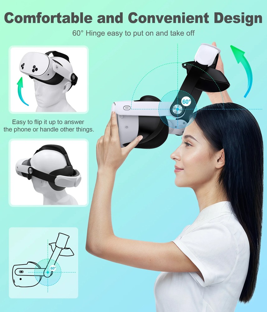 Adjustable Head Strap for Meta Quest 3s/3/2 Headstrap for VR Headset Accessories