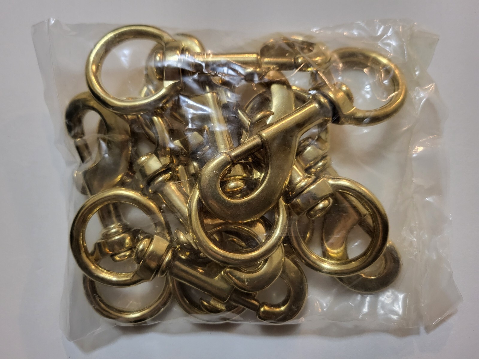 4 3/4" Solid Brass Snap hook with 1 1/4" swivel eye for lounge, rein, leash,rope