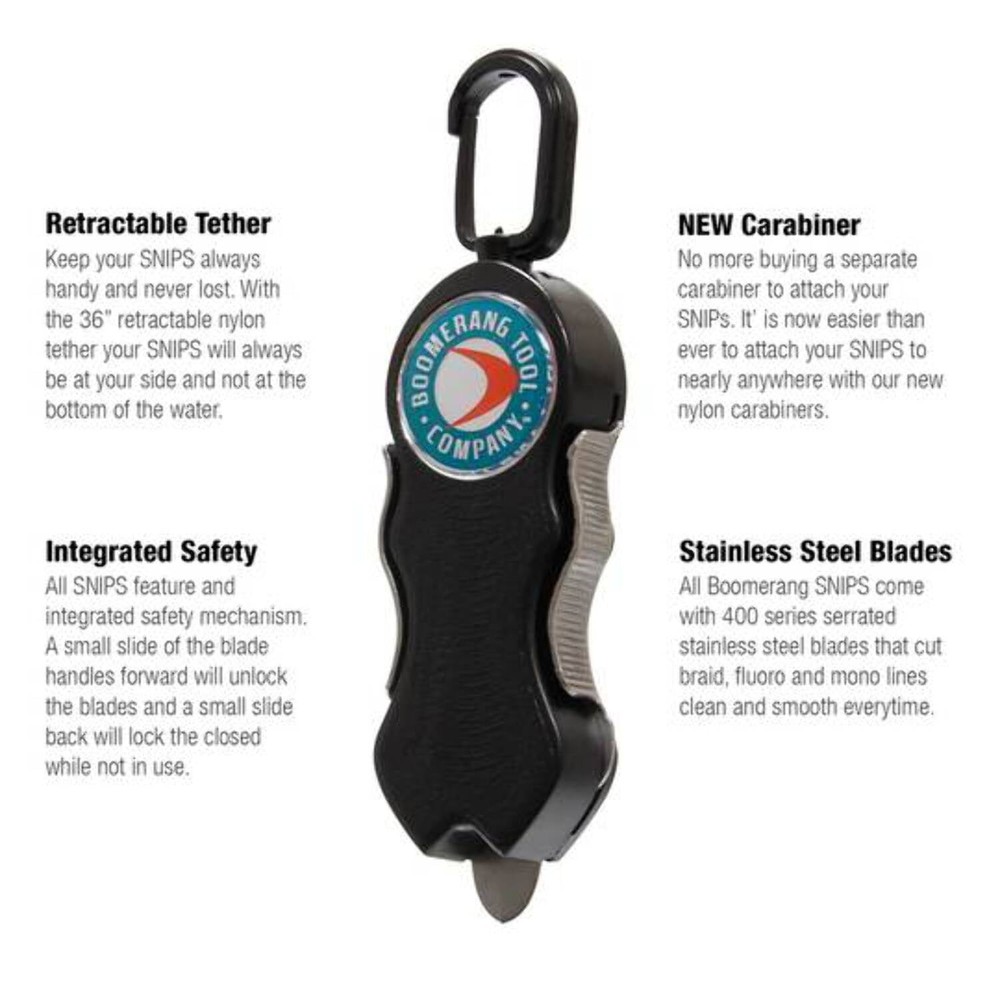 Boomerang Tool SNIP Basic Fishing Line Cutter, Black